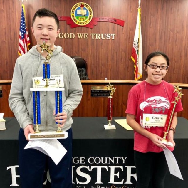 A big congratulations goes to 8th Grader Genevie for her impressive second place win in the Orange County Spelling Bee! 