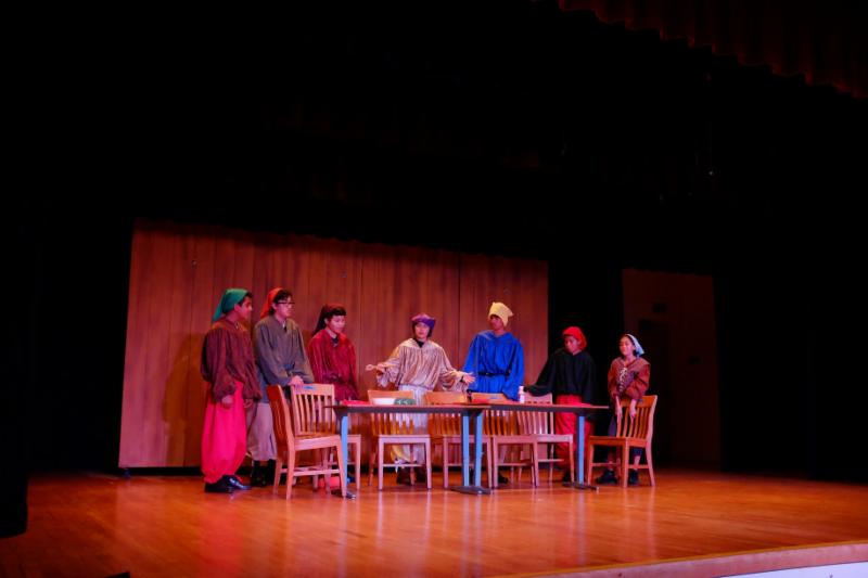 In a twist to the beloved story of Snow White, students put on a show about Flaky Snow finding acceptance and friendship among the "7 Dorks."